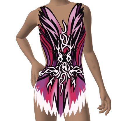 LS2703 leotard with skirt in the Ruby and Pearl colourway.